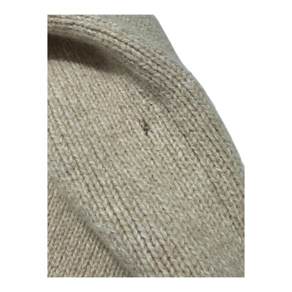 Lands End Women's Cardigan Sweater 8 Beige Wool Knit Sleeves Full Zip *DEFECTS* - Picture 13 of 14